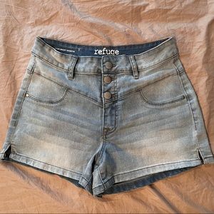 Refuge Light Distressed Denim Shorts